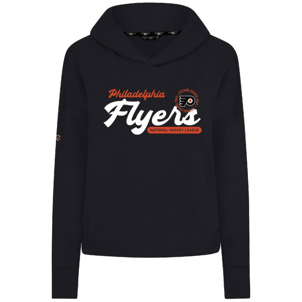NHL Philadelphia Flyers Levelwear Women's Sweet Monument Tri-Blend Cropped Pullover Hoodie - Black