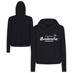 NHL Colorado Avalanche Levelwear Women's Sweet Monument Tri-Blend Cropped Pullover Hoodie - Black