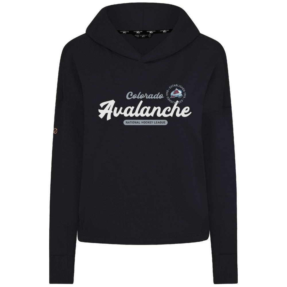 NHL Colorado Avalanche Levelwear Women's Sweet Monument Tri-Blend Cropped Pullover Hoodie - Black