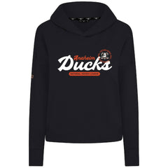 NHL Anaheim Ducks Levelwear Women's Sweet Monument Tri-Blend Cropped Pullover Hoodie - Black