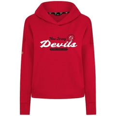 NHL New Jersey Devils Levelwear Women's Sweet Monument Tri-Blend Cropped Pullover Hoodie - Red
