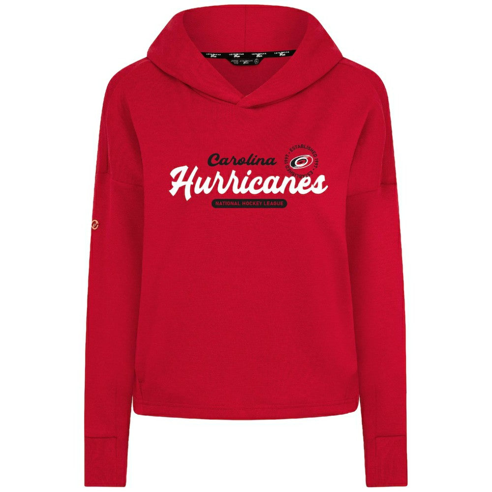 NHL Carolina Hurricanes Levelwear Women's Sweet Monument Tri-Blend Cropped Pullover Hoodie - Red