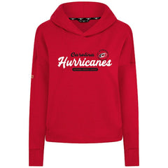 NHL Carolina Hurricanes Levelwear Women's Sweet Monument Tri-Blend Cropped Pullover Hoodie - Red