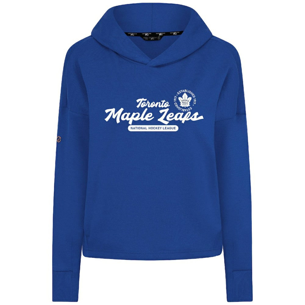 NHL Toronto Maple Leafs Levelwear Women's Sweet Monument Tri-Blend Cropped Pullover Hoodie - Royal