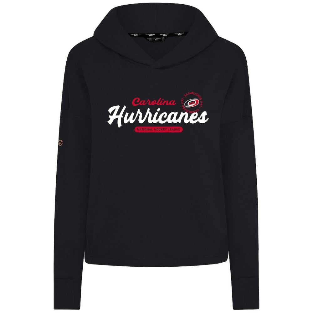 NHL Carolina Hurricanes Levelwear Women's Sweet Monument Tri-Blend Cropped Pullover Hoodie - Black