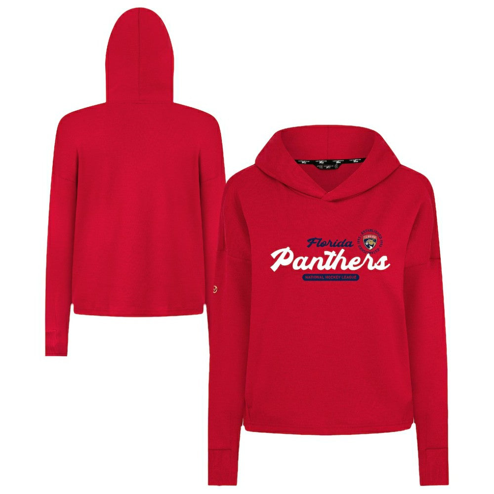 NHL Florida Panthers Levelwear Women's Sweet Monument Tri-Blend Cropped Pullover Hoodie - Red