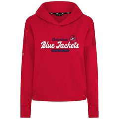 NHL Columbus Blue Jackets Levelwear Women's Sweet Monument Tri-Blend Cropped Pullover Hoodie - Red