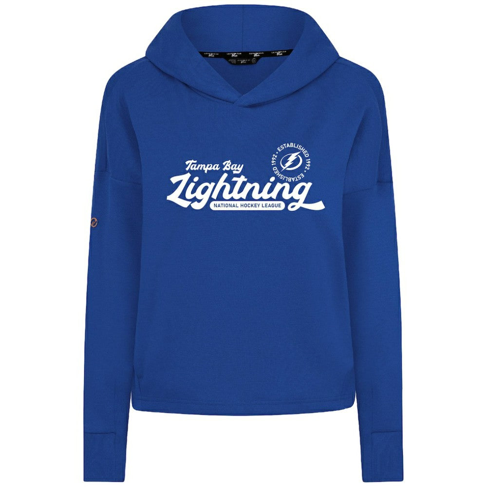 NHL Tampa Bay Lightning Levelwear Women's Sweet Monument Tri-Blend Cropped Pullover Hoodie - Royal
