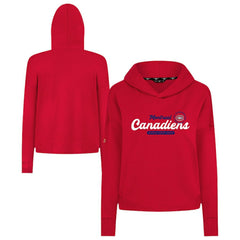 NHL Montreal Canadiens Levelwear Women's Sweet Monument Tri-Blend Cropped Pullover Hoodie - Red