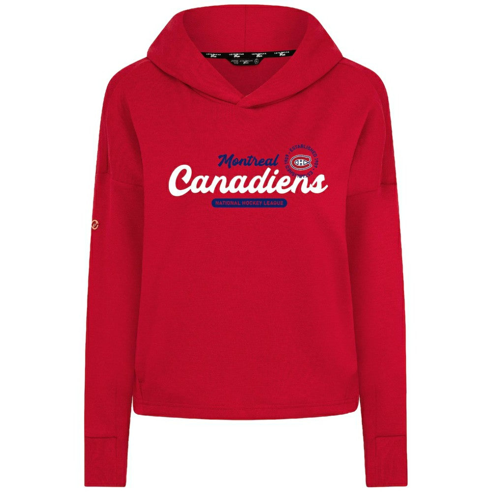 NHL Montreal Canadiens Levelwear Women's Sweet Monument Tri-Blend Cropped Pullover Hoodie - Red