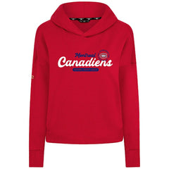 NHL Montreal Canadiens Levelwear Women's Sweet Monument Tri-Blend Cropped Pullover Hoodie - Red