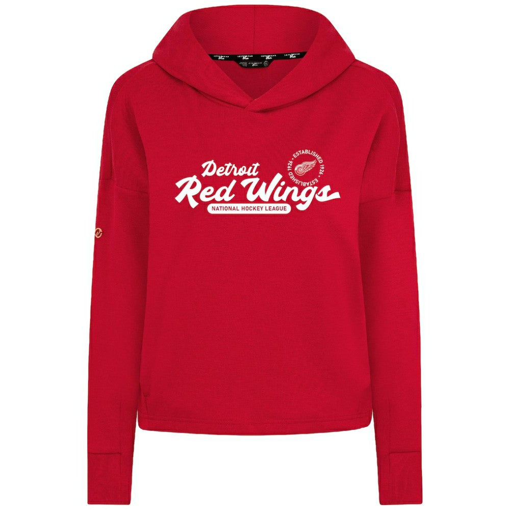 NHL Detroit Red Wings Levelwear Women's Sweet Monument Tri-Blend Cropped Pullover Hoodie - Red