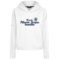NHL Toronto Maple Leafs Levelwear Women's Sweet Monument Tri-Blend Cropped Pullover Hoodie - White