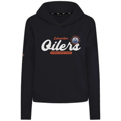 NHL Edmonton Oilers Levelwear Women's Sweet Monument Tri-Blend Cropped Pullover Hoodie - Black