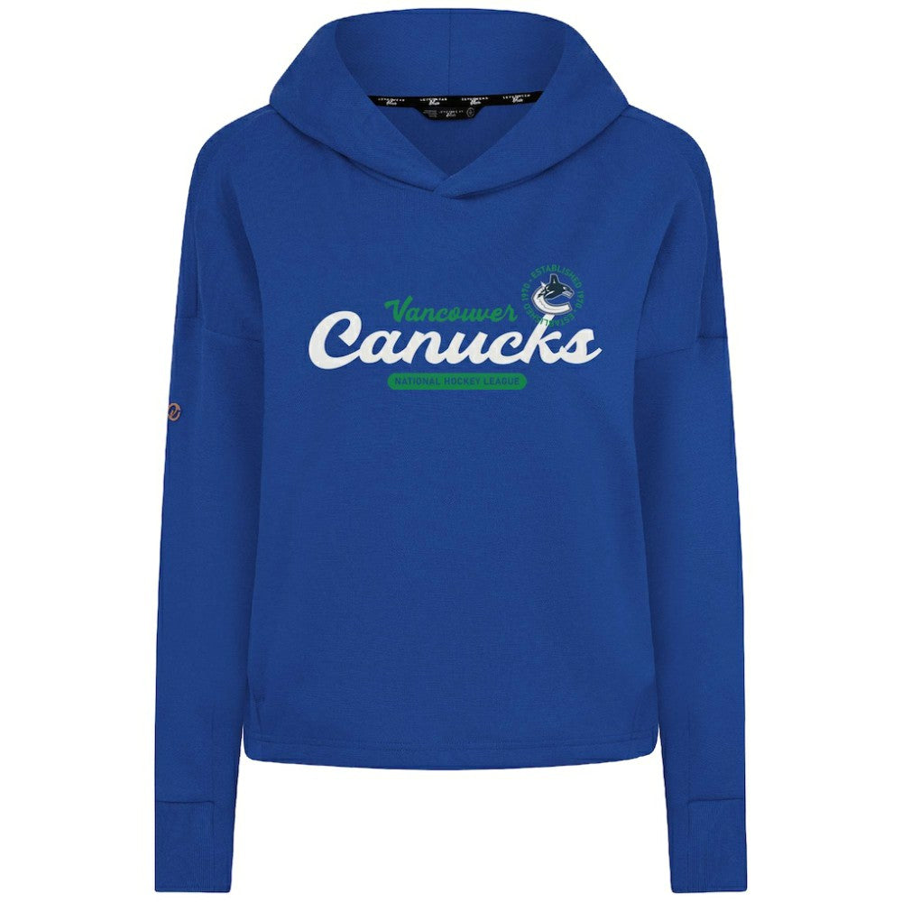NHL Vancouver Canucks Levelwear Women's Sweet Monument Tri-Blend Cropped Pullover Hoodie - Royal