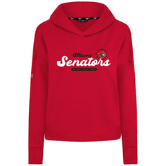 NHL Ottawa Senators Levelwear Women's Sweet Monument Tri-Blend Cropped Pullover Hoodie - Red