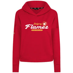 NHL Calgary Flames Levelwear Women's Sweet Monument Tri-Blend Cropped Pullover Hoodie - Red