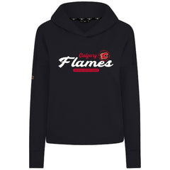 NHL Calgary Flames Levelwear Women's Sweet Monument Tri-Blend Cropped Pullover Hoodie - Black