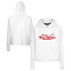 NHL Detroit Red Wings Levelwear Women's Sweet Monument Tri-Blend Cropped Pullover Hoodie - White