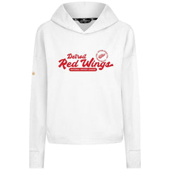 NHL Detroit Red Wings Levelwear Women's Sweet Monument Tri-Blend Cropped Pullover Hoodie - White