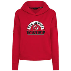 NHL New Jersey Devils Levelwear Women's Sweet Banner Arch Tri-Blend Cropped Pullover Hoodie - Red