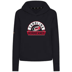 NHL Carolina Hurricanes Levelwear Women's Sweet Banner Arch Tri-Blend Cropped Pullover Hoodie - Black