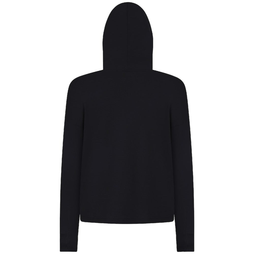 NHL Carolina Hurricanes Levelwear Women's Sweet Banner Arch Tri-Blend Cropped Pullover Hoodie - Black