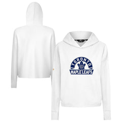 NHL Toronto Maple Leafs Levelwear Women's Sweet Banner Arch Tri-Blend Cropped Pullover Hoodie - White