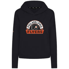NHL Philadelphia Flyers Levelwear Women's Sweet Banner Arch Tri-Blend Cropped Pullover Hoodie - Black
