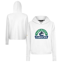 NHL Vancouver Canucks Levelwear Women's Sweet Banner Arch Tri-Blend Cropped Pullover Hoodie - White