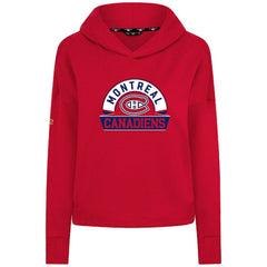 NHL Montreal Canadiens Levelwear Women's Sweet Banner Arch Tri-Blend Cropped Pullover Hoodie - Red