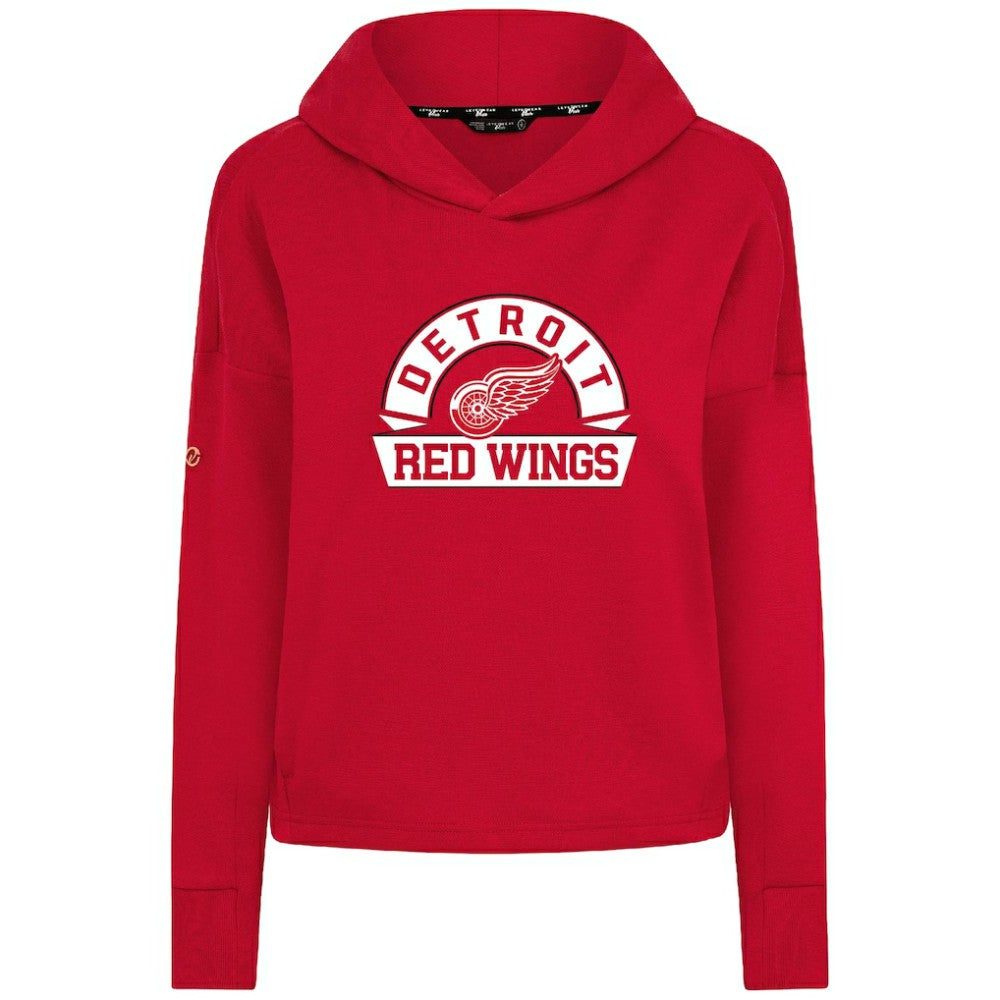 NHL Detroit Red Wings Levelwear Women's Sweet Banner Arch Tri-Blend Cropped Pullover Hoodie - Red