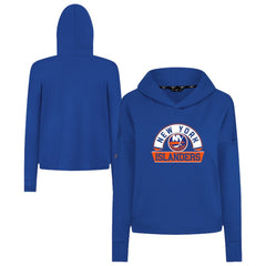 NHL New York Islanders Levelwear Women's Sweet Banner Arch Tri-Blend Cropped Pullover Hoodie - Royal