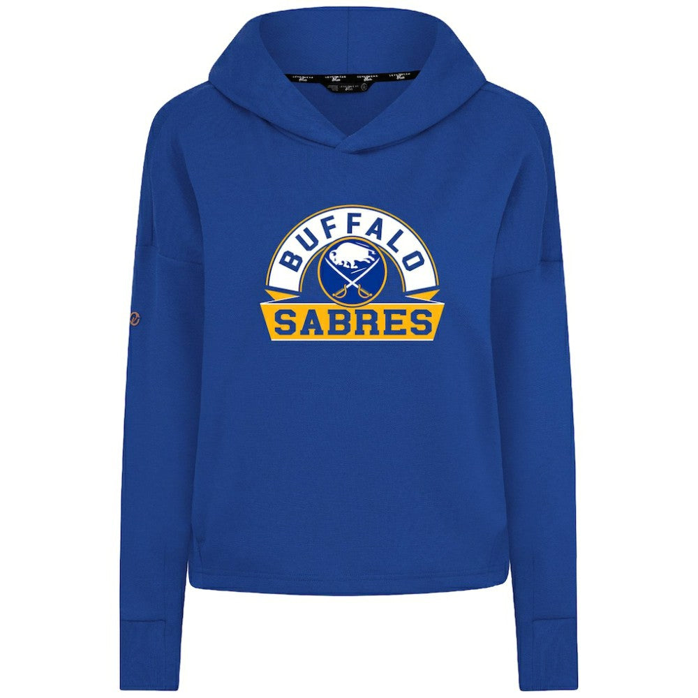 NHL Buffalo Sabres Levelwear Women's Sweet Banner Arch Tri-Blend Cropped Pullover Hoodie - Royal