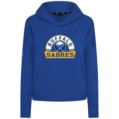 NHL Buffalo Sabres Levelwear Women's Sweet Banner Arch Tri-Blend Cropped Pullover Hoodie - Royal