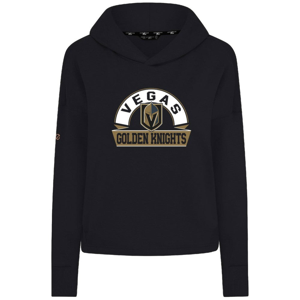 NHL Vegas Golden Knights Levelwear Women's Sweet Banner Arch Tri-Blend Cropped Pullover Hoodie - Black