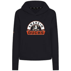 NHL Anaheim Ducks Levelwear Women's Sweet Banner Arch Tri-Blend Cropped Pullover Hoodie - Black