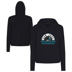 NHL San Jose Sharks Levelwear Women's Sweet Banner Arch Tri-Blend Cropped Pullover Hoodie - Black