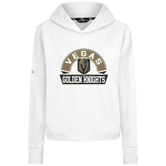NHL Vegas Golden Knights Levelwear Women's Sweet Banner Arch Tri-Blend Cropped Pullover Hoodie - White