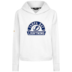 NHL Tampa Bay Lightning Levelwear Women's Sweet Banner Arch Tri-Blend Cropped Pullover Hoodie - White