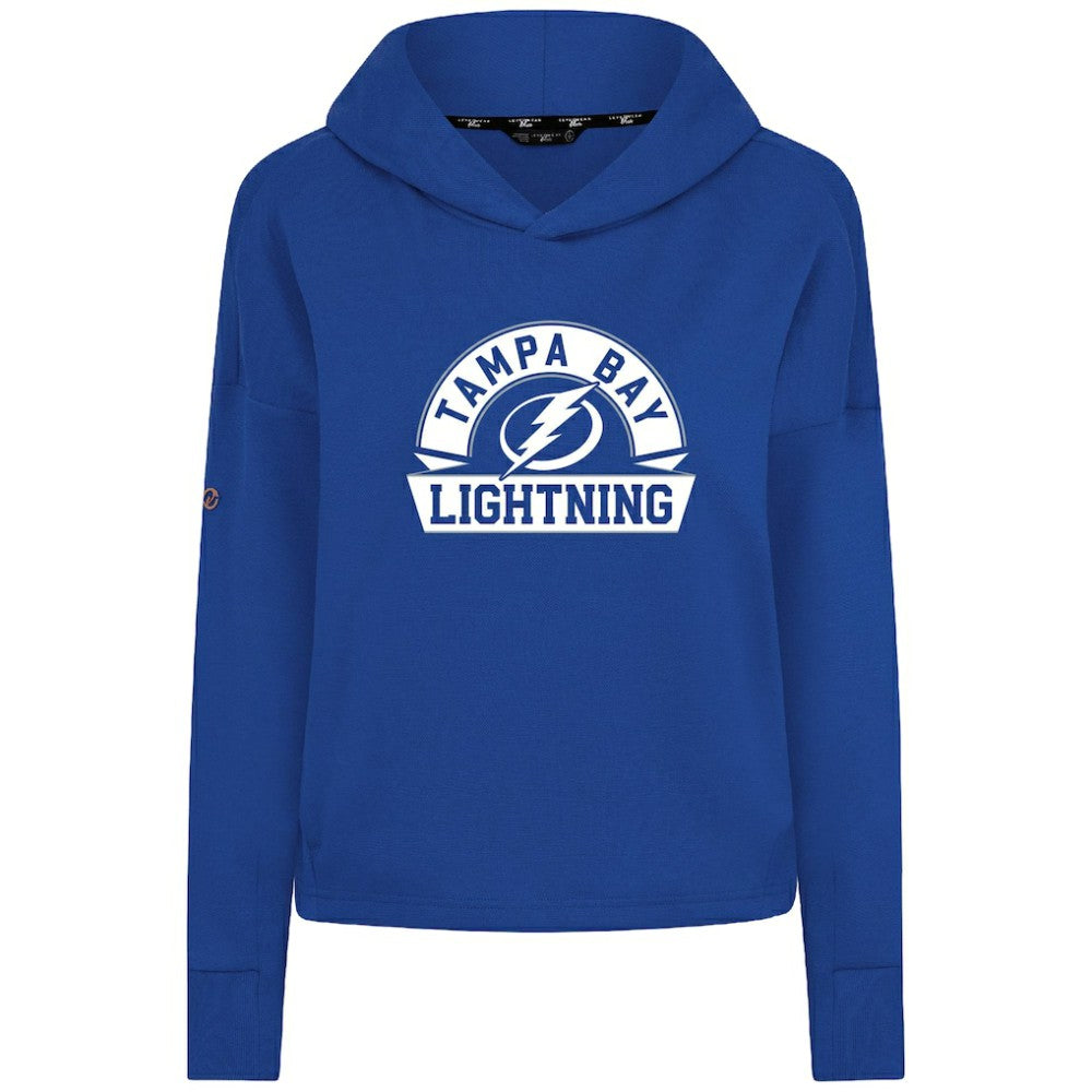 NHL Tampa Bay Lightning Levelwear Women's Sweet Banner Arch Tri-Blend Cropped Pullover Hoodie - Royal