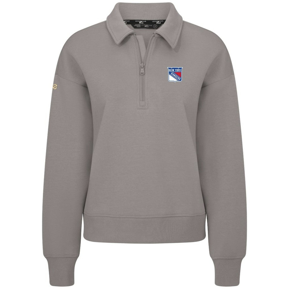 NHL New York Rangers Levelwear Women's Canmore Quarter-Zip Pullover - Gray