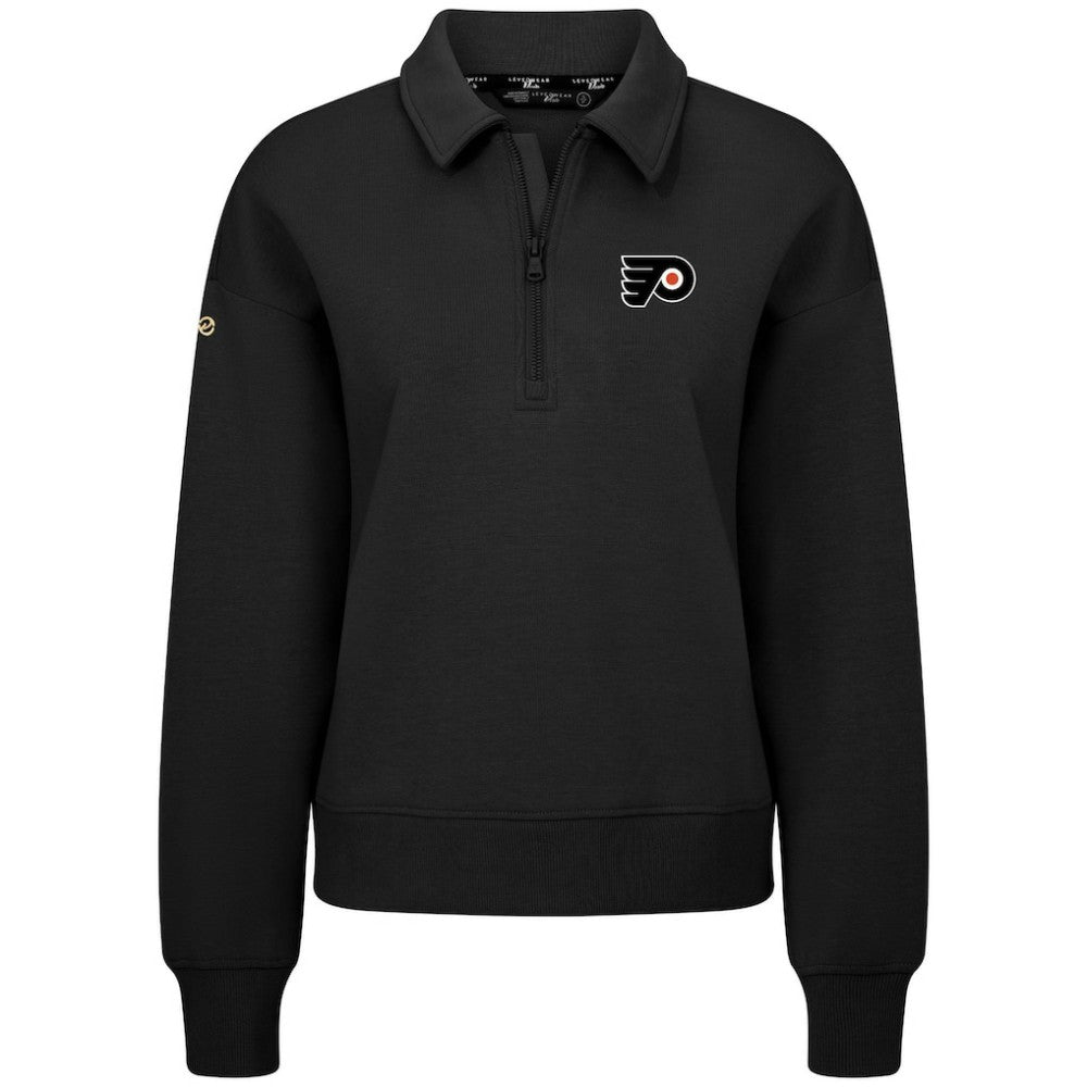 NHL Philadelphia Flyers Levelwear Women's Canmore Quarter-Zip Pullover - Black