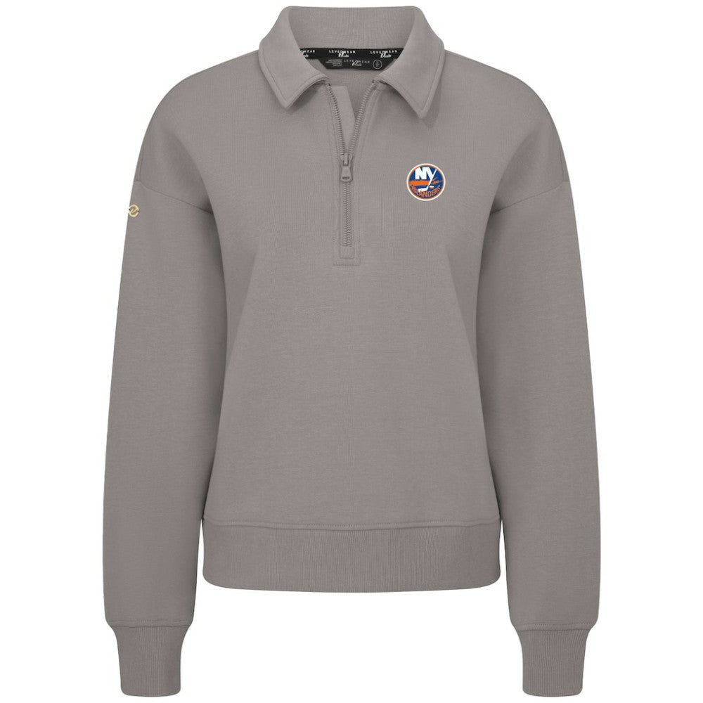NHL New York Islanders Levelwear Women's Canmore Quarter-Zip Pullover - Gray