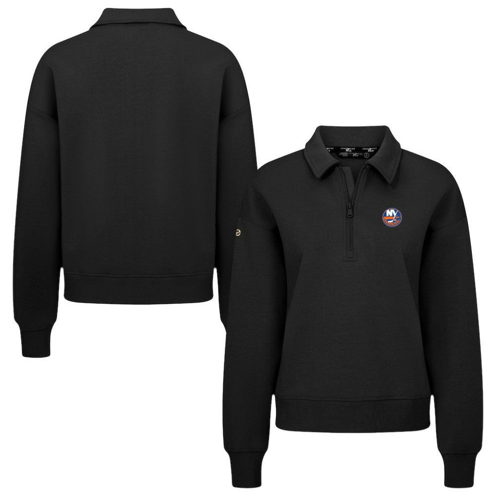 NHL New York Islanders Levelwear Women's Canmore Quarter-Zip Pullover - Black