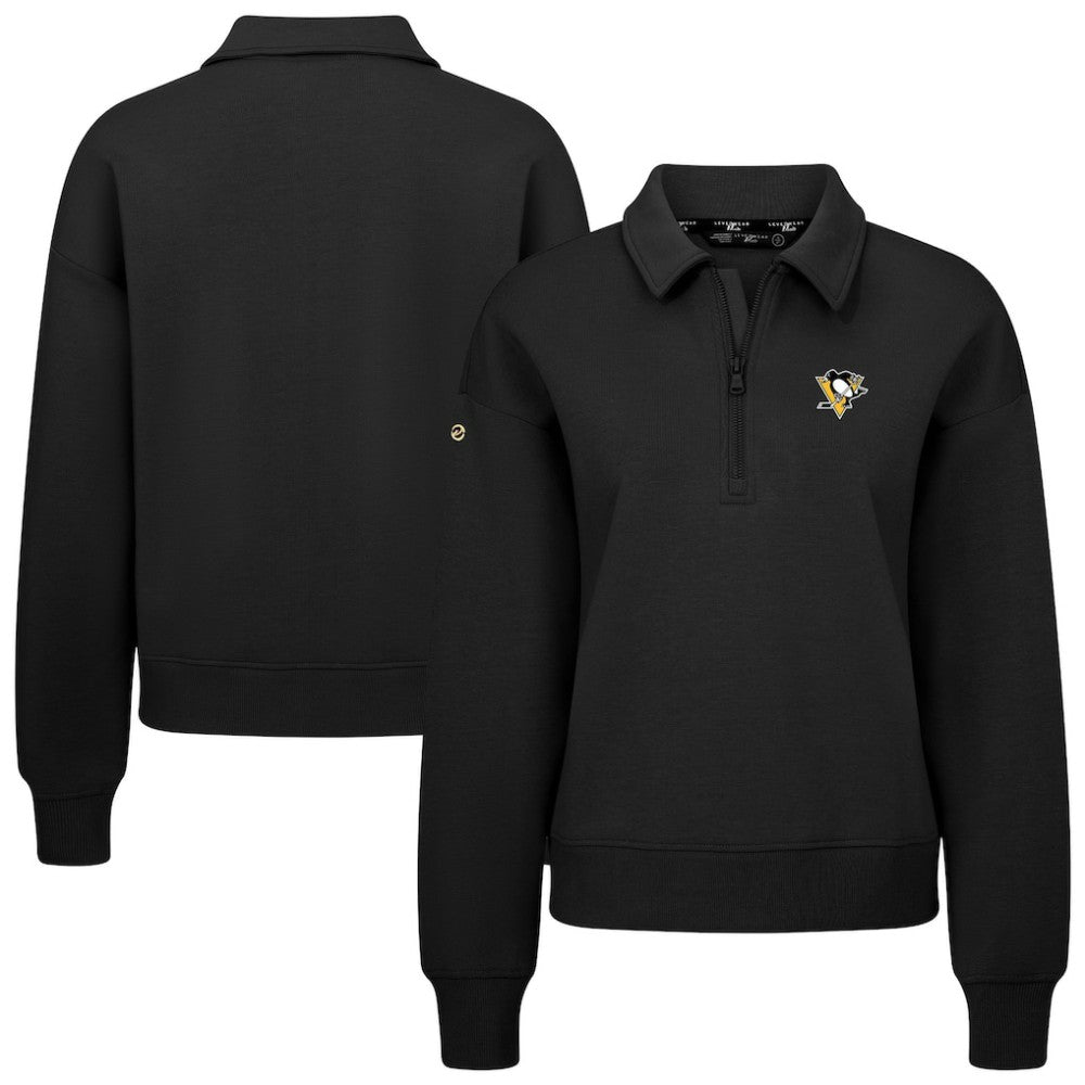 NHL Pittsburgh Penguins Levelwear Women's Canmore Quarter-Zip Pullover - Black
