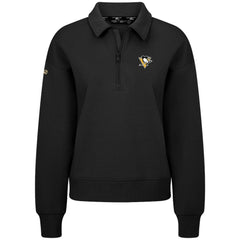 NHL Pittsburgh Penguins Levelwear Women's Canmore Quarter-Zip Pullover - Black