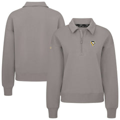 NHL Pittsburgh Penguins Levelwear Women's Canmore Quarter-Zip Pullover - Gray