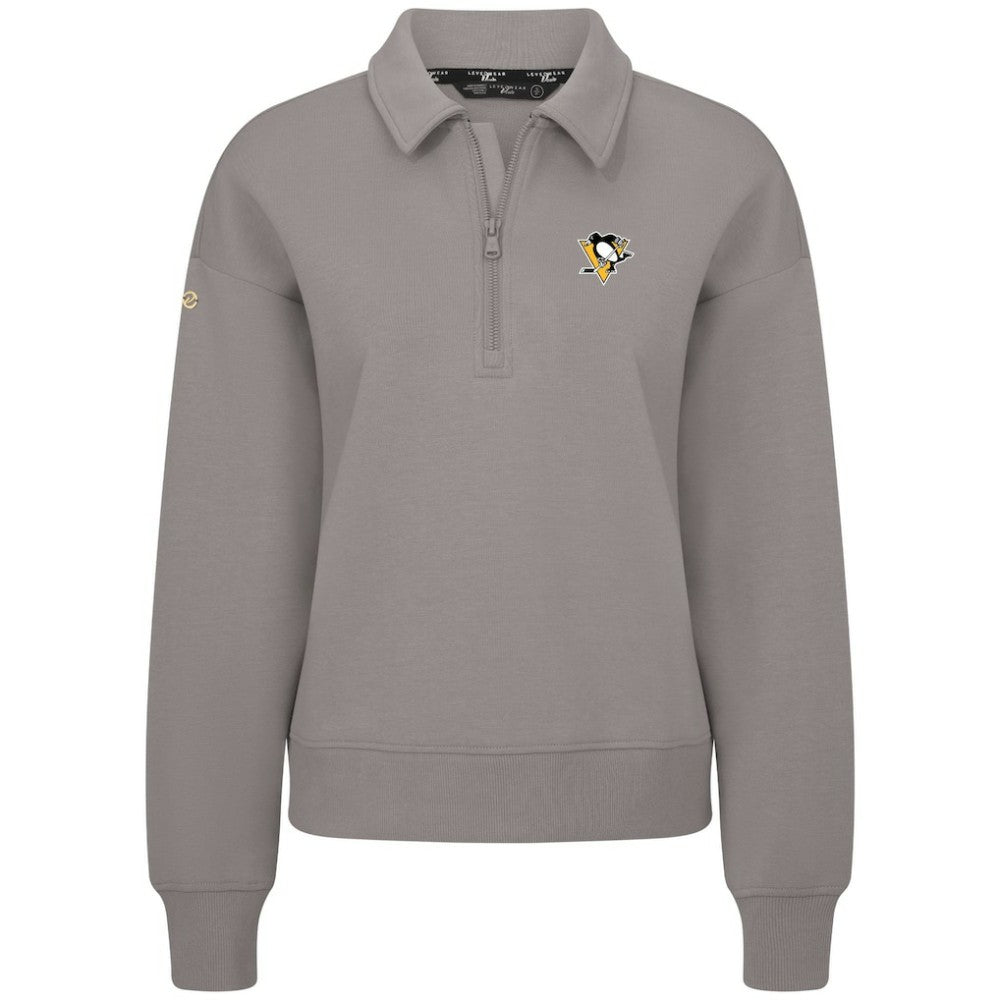 NHL Pittsburgh Penguins Levelwear Women's Canmore Quarter-Zip Pullover - Gray
