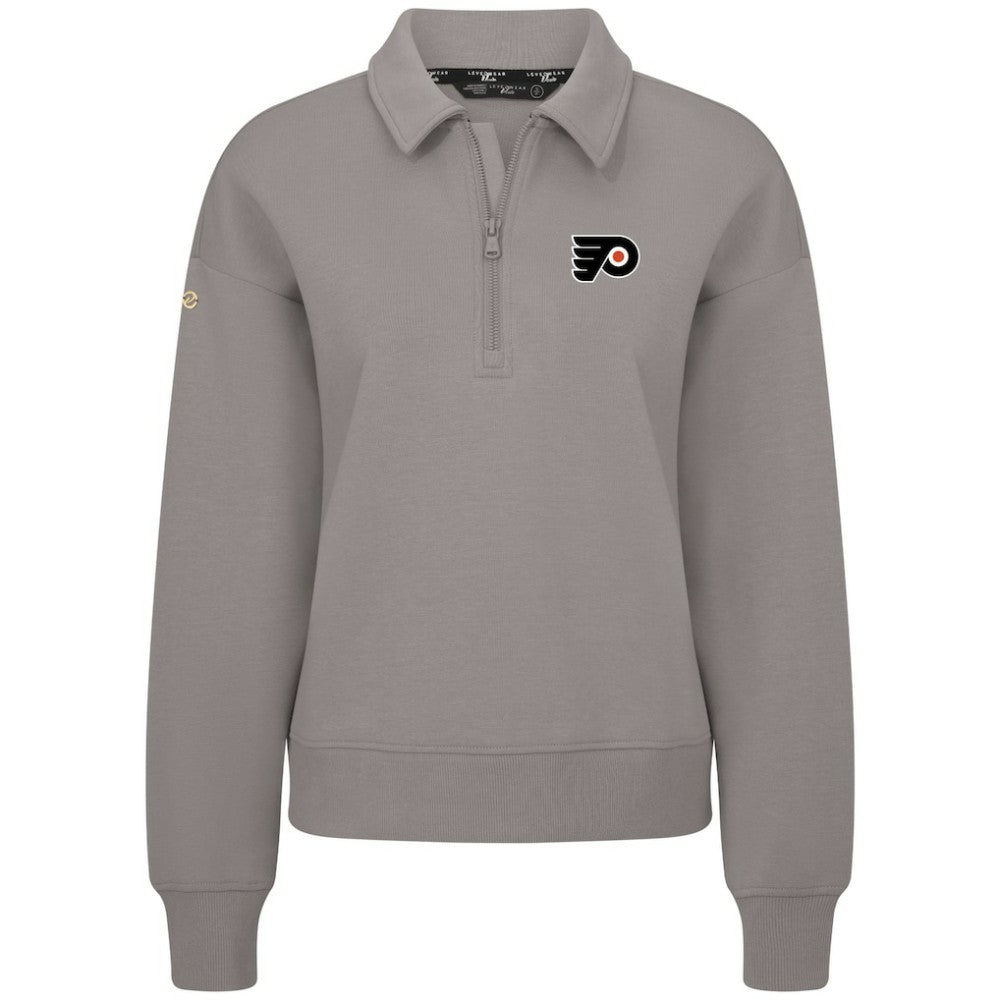 NHL Philadelphia Flyers Levelwear Women's Canmore Quarter-Zip Pullover - Gray